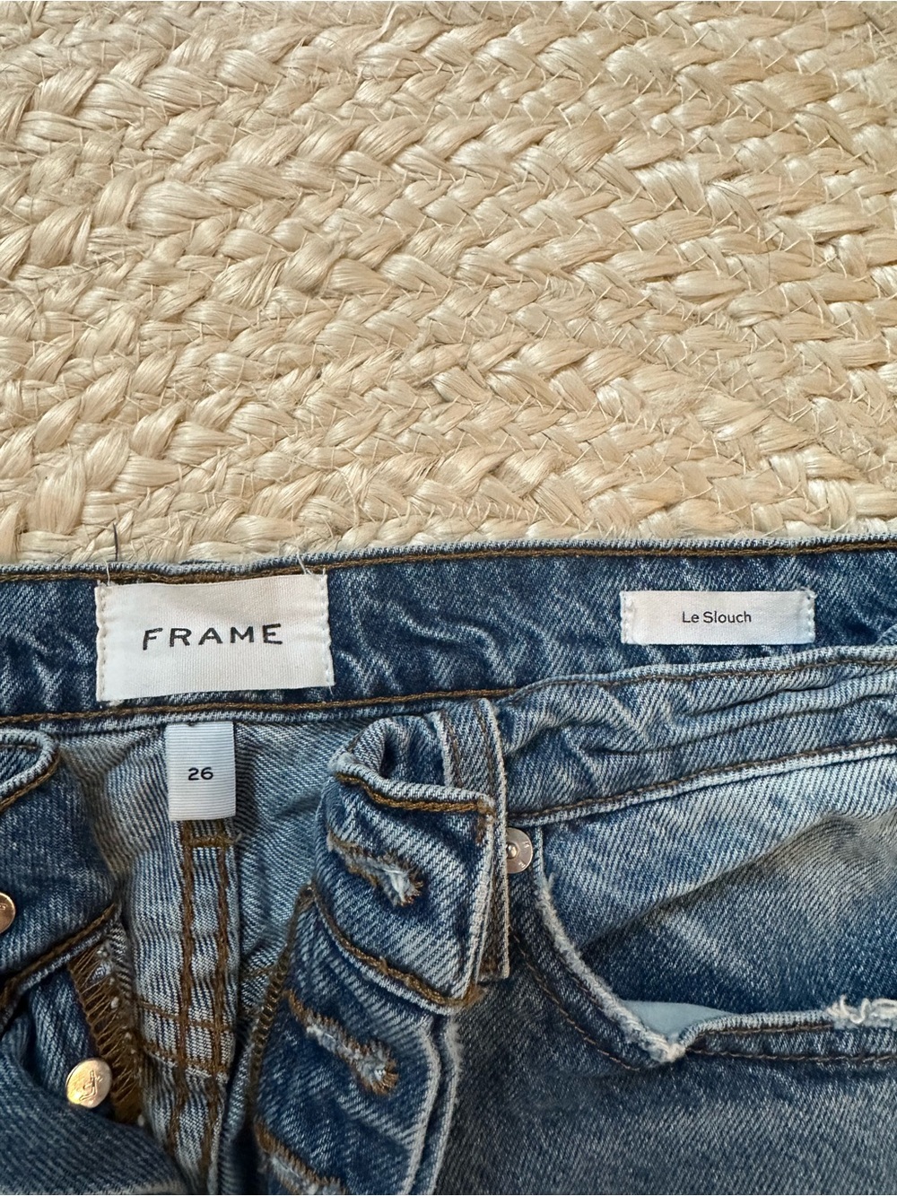 Frame Denim Le Slouch Faded Blue Button-Fly Jeans - Picture 2 of 2